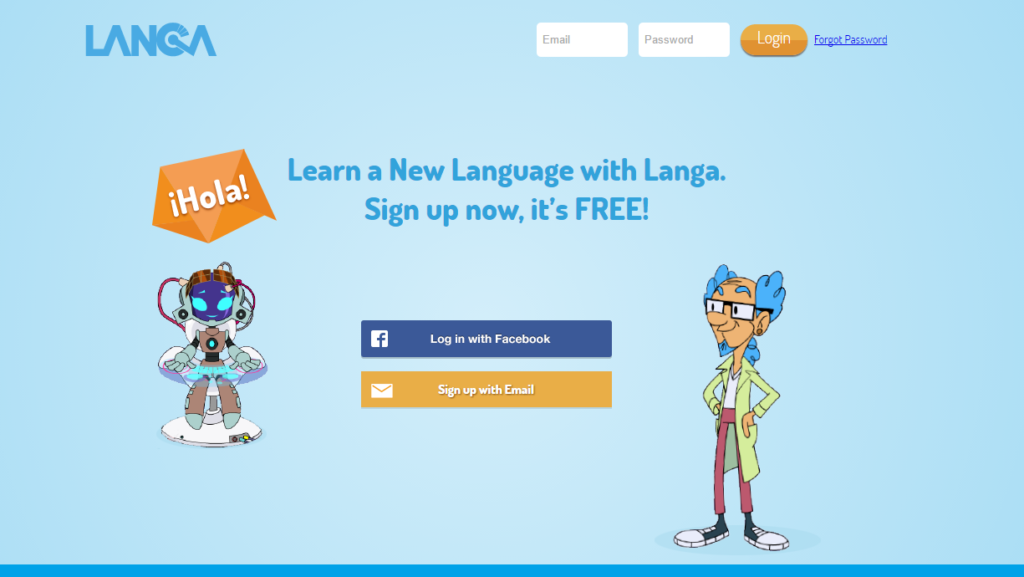 Langa Login Page